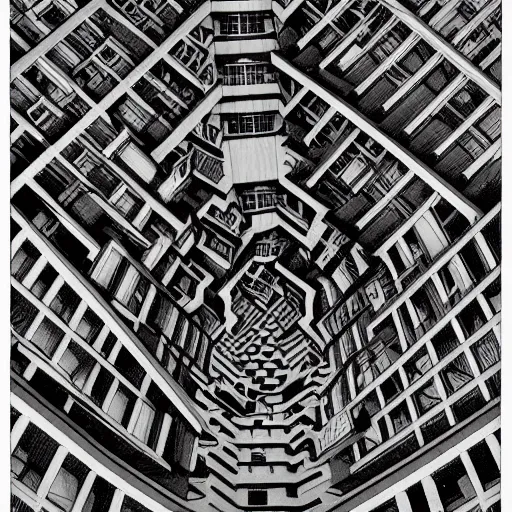 Image similar to wheres waldo by mc escher