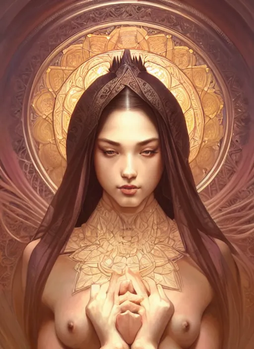 Image similar to perfectly detailed lotus!!! blessed by nature with ever - increasing physical mental perfection, symmetrical! intricate, sensual features, highly detailed, biblical divine holy perfection!! digital painting, artstation, concept art, smooth, sharp focus, illustration, art by artgerm and greg rutkowski and alphonse mucha