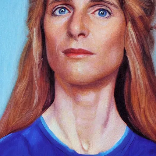 Prompt: helen slater, head and shoulders portrait, extremely detailed masterpiece, one single continues line.