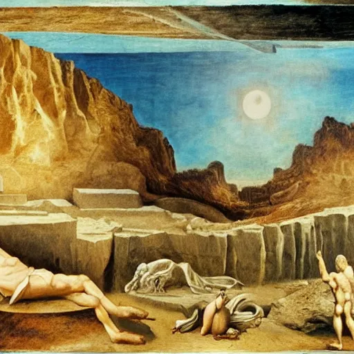 Image similar to Plato's allegory of the cave, surrealist painting