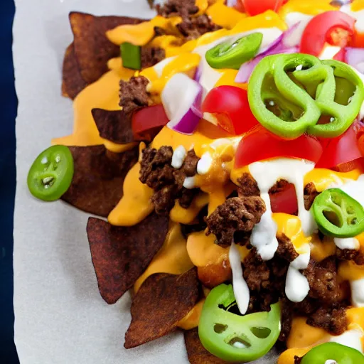 Prompt: cheeseburger nachos