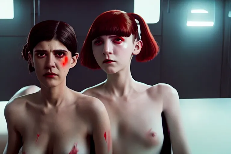 Image similar to vfx film, love death and robots, flat color profile low - key lighting award winning photography arri alexa cinematography, hyper real photorealistic cinematic, atmospheric cool colorgrade