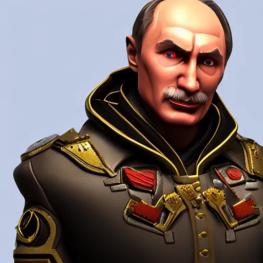 Image similar to vladimir putin overwatch character, overwatch video game art style, 3 d, unity render