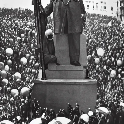 Image similar to Mussolini at the pride, photograph, hyper detailed, award winning photograph, 8k