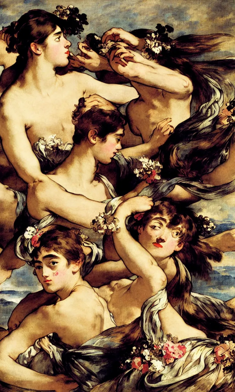 Image similar to fragrance advertising campaign by eugene delacroix, highly detailed, intricate