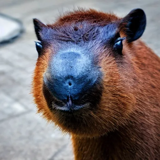 Image similar to a high quality photo of an antropomorphic capybara wearing a suit, 8k, digital art