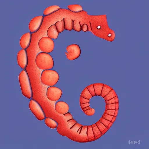 Prompt: blind seahorse with round glasses for blind, digital art