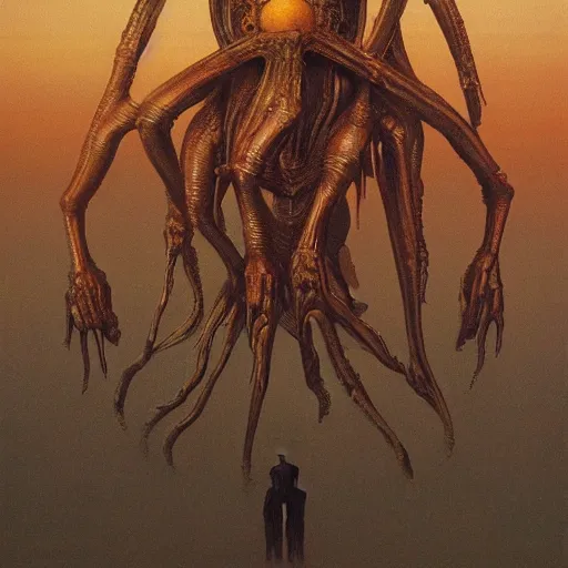 Prompt: the queen of mars by zdzisław beksiński, dariusz zawadzki, jeffrey smith and h.r. giger, oil on canvas, 8k highly professionally detailed, trending on artstation