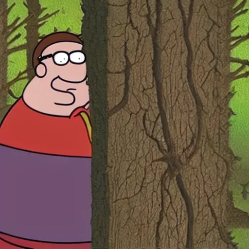 Prompt: Peter Griffin in the blair witch project (1999)