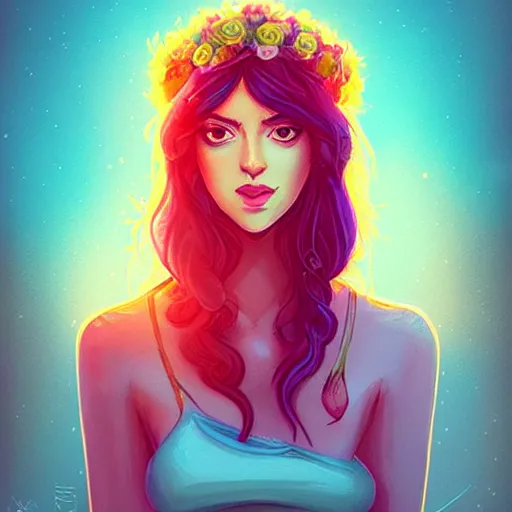 Image similar to beautiful charming goddess of sunshine and roses, inspired by stephanie beatriz and ruby rose, character art portrait, deviantart artstation, by alena aenami, by michael whelan, behance hd, bokeh