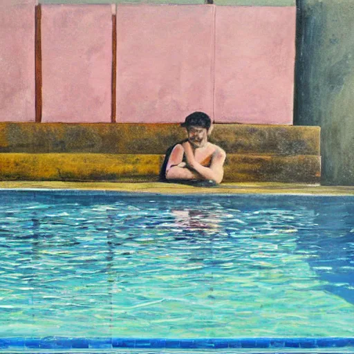 Prompt: a pool heraldo ortega