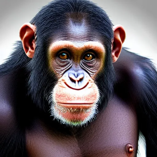 Prompt: a human/chimp hybrid