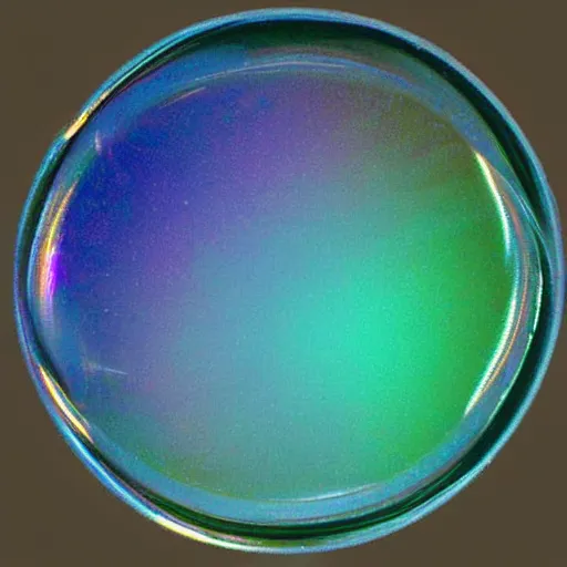 Image similar to a bubble, iridescent, thin film refraction