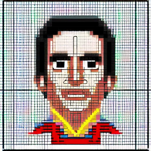 Image similar to xavi hernandez as pixel art