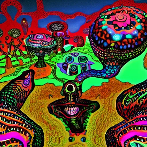 Prompt: a weird lsd dream, highly detailed