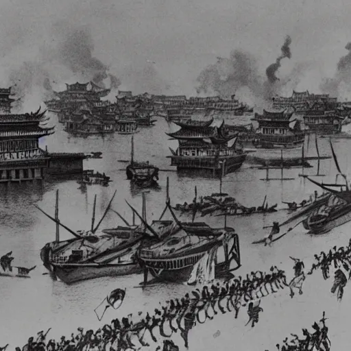 Prompt: Shanghai and the opium war in 1894