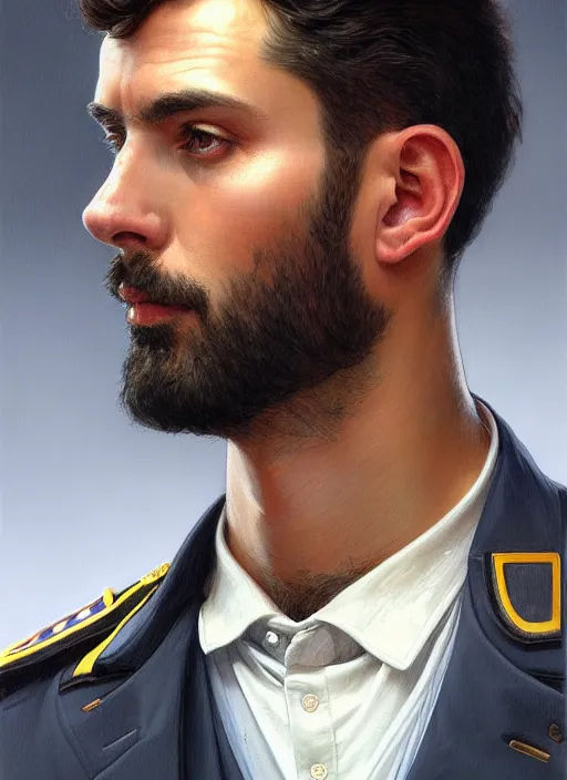 Prompt: portrait of stoic looking jean - pierre pernaut - 3 3 ans avec vous, full body, police uniform, intricate, hivis, elegant, beautiful, highly detailed, digital painting, artstation, concept art, smooth, sharp focus, illustration, art by artgerm and greg rutkowski and alphonse mucha