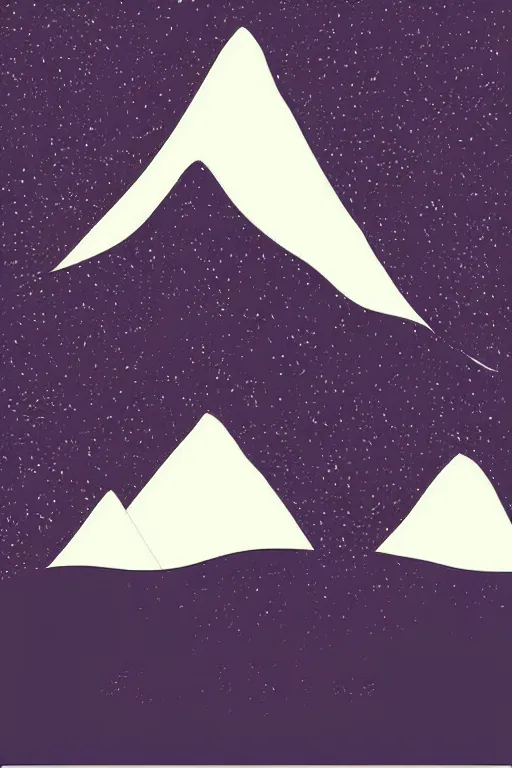 Image similar to minimalist boho style art of a mountain landscape, illustration, vector art