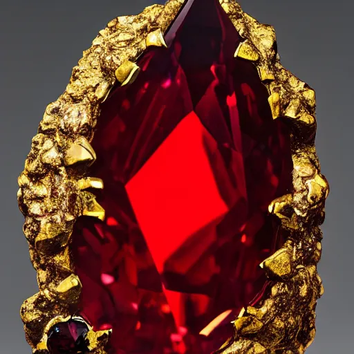 Image similar to a bright garnet. artstation. high detail. photo. there is a face visible in the garnet