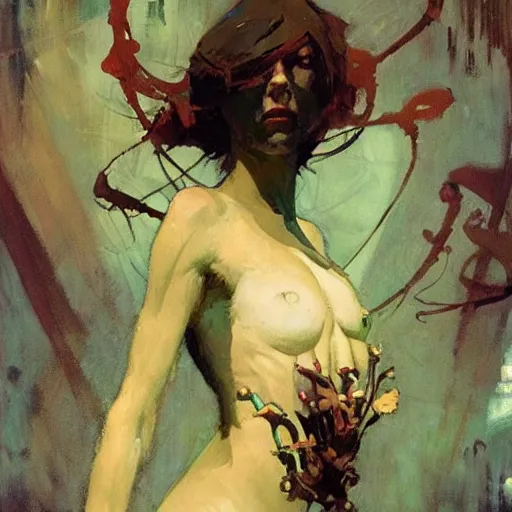 Image similar to biopunk, intricate, elegant, highly detailed, greg manchess, mucha, liepke, ruan jia, jeffrey catherine jones, ridley scott