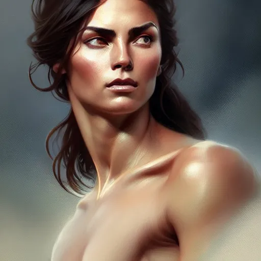 Image similar to cristiano ronaldo as a female, d & d style, fantasy, intricate, elegant, highly detailed, digital painting, artstation, concept art, matte, sharp focus, illustration, art by artgerm and greg rutkowski and alphonse mucha