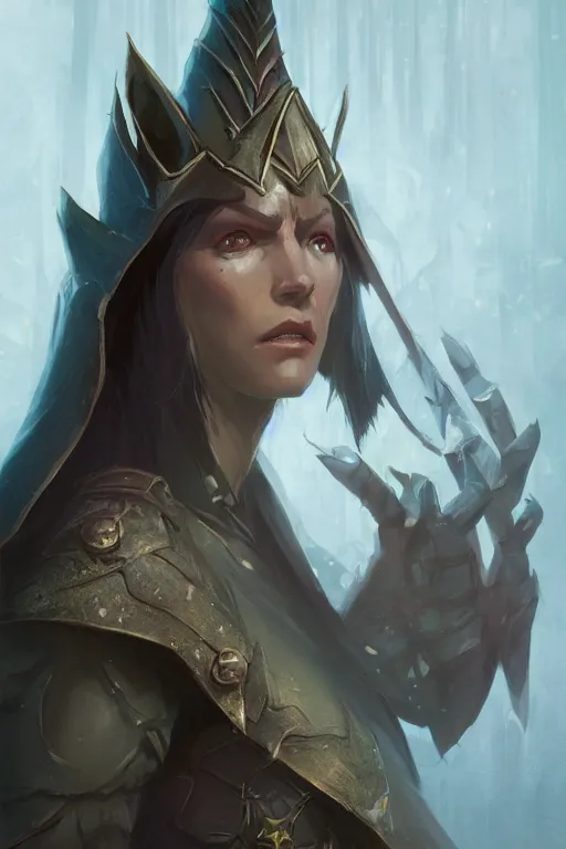 Image similar to dungeons and dragons evil twin elves character closeup portrait, dramatic light, dungeon background, 2 0 0 mm focal length, painted by stanley lau, painted by greg rutkowski, painted by stanley artgerm, digital art, trending on artstation