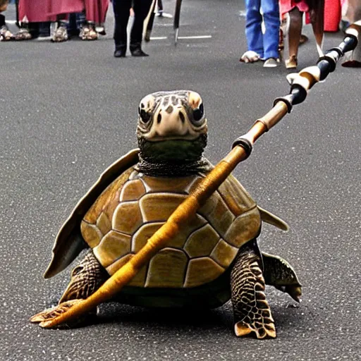 Image similar to Turtle using bagpipes