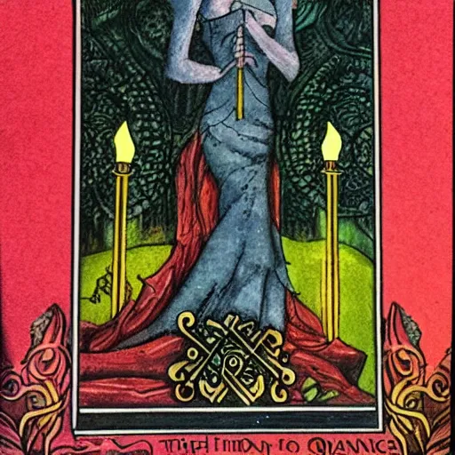 Image similar to Fantasy art depiction of the queen of wands tarot card