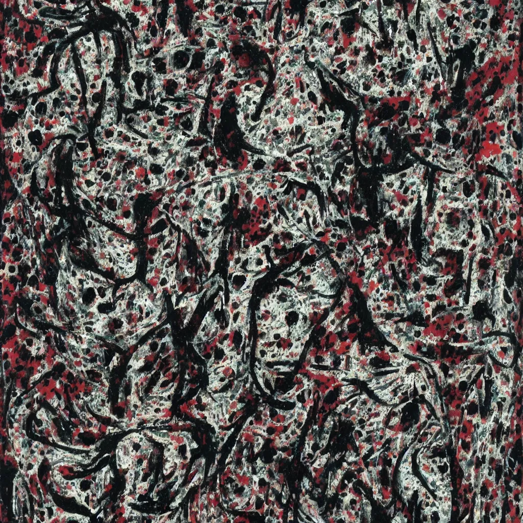 Image similar to camo made of teeth, smiling, abstract, francis bacon artwork, cryptic, dots, spots, stipple, lines, splotch, color tearing, pitch bending, faceless people, dark, ominious, eerie, hearts, minimal, points, technical, old painting