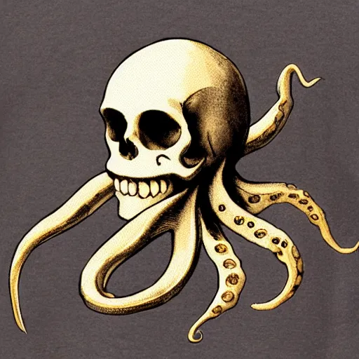 Image similar to octopus with a skull head