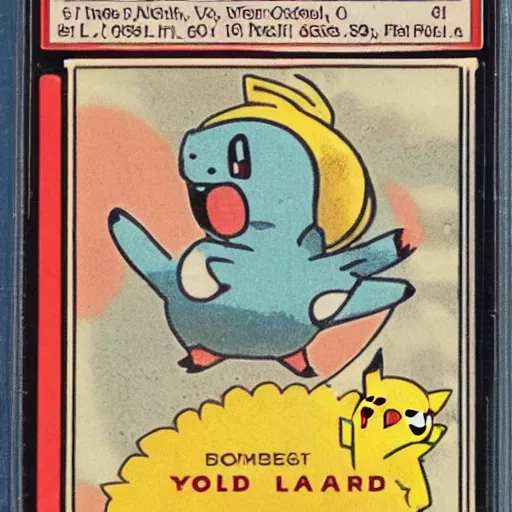 Prompt: a 1 9 4 5 pokemon card, unique design