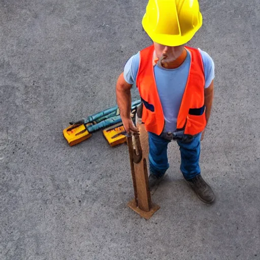 Image similar to a construction worker without a helmet