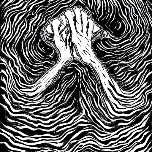 Prompt: eldritch god clasps the earth within two fingers, 4 k, digital art, junji ito