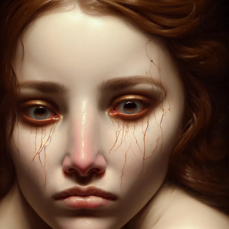 Image similar to epic professional symmetrical digital art of sweet realistic eyes, clear skin, accent lighting, painted, intricate, detailed, cheery, fun, effervescent, by roberto ferri, epic, stunning, gorgeous, much wow, much detail, cinematic, masterpiece, unreal engine render