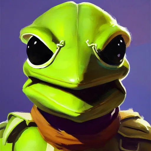 Image similar to greg manchess portrait painting of partially armored kermit the frog as overwatch character, medium shot, asymmetrical, profile picture, organic painting, sunny day, matte painting, bold shapes, hard edges, street art, trending on artstation, by huang guangjian and gil elvgren and sachin teng