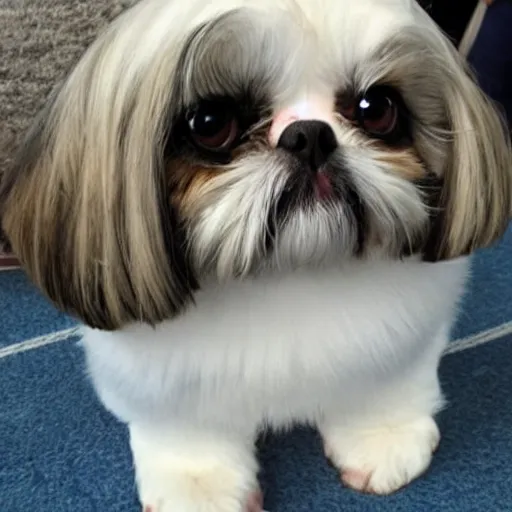 Image similar to a shih tzu with huge cat eyes full body