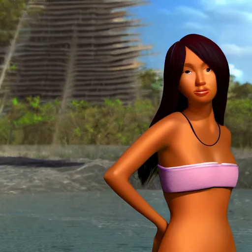 Image similar to chel from city of gold, 3 d body, blender,