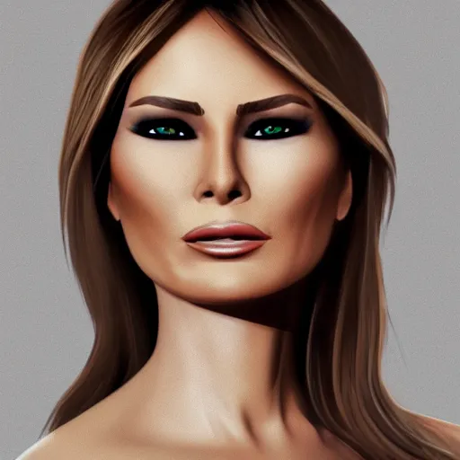 Prompt: melania trump, trending on artstation