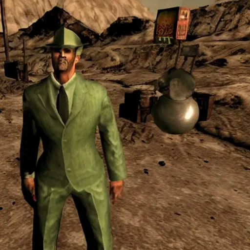 Image similar to jim carrey in fallout new vegas, game still