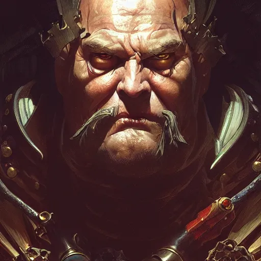 Prompt: portrait of an old powerful medieval king driven mad by disease, highly detailed, digital painting, artstation, concept art, rough, sharp focus, illustration, art by joe madureira and artgerm and greg rutkowski and alphonse mucha