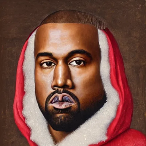 Prompt: A Renaissance portrait painting of Kanye West