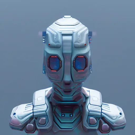 Image similar to portrait of cybernetic overlord of the metaverse, hard clay, ceramics, reflections, ambient occlusion, raytracing, unreal engine 5, 8 - bit, by beeple