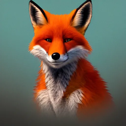Prompt: [ [ ) red fox, in the style of pixar, character art, movie still