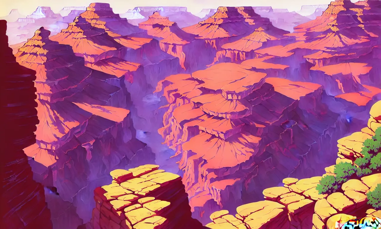 Image similar to beautiful grand canyon, vector art behance hd by Jesper Ejsing, by RHADS, Makoto Shinkai and Lois van baarle, ilya kuvshinov, rossdraws global illumination