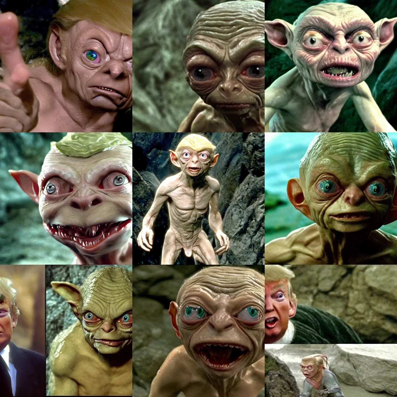 Prompt: donald trump as gollum in lord of the rings ( 2 0 0 3 )