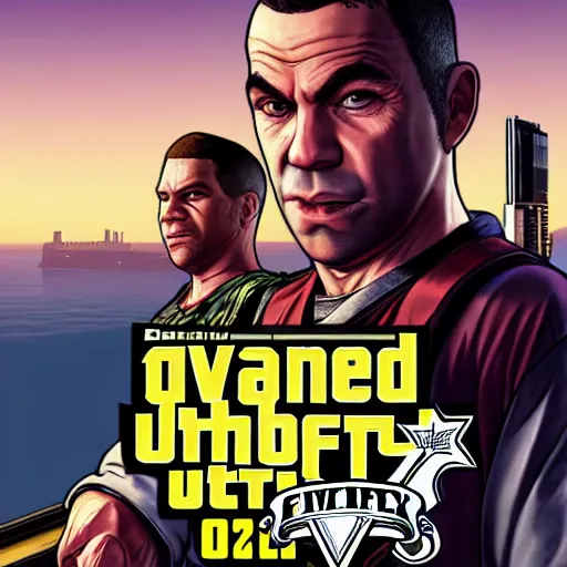 Prompt: David O’Doherty GTA V key art