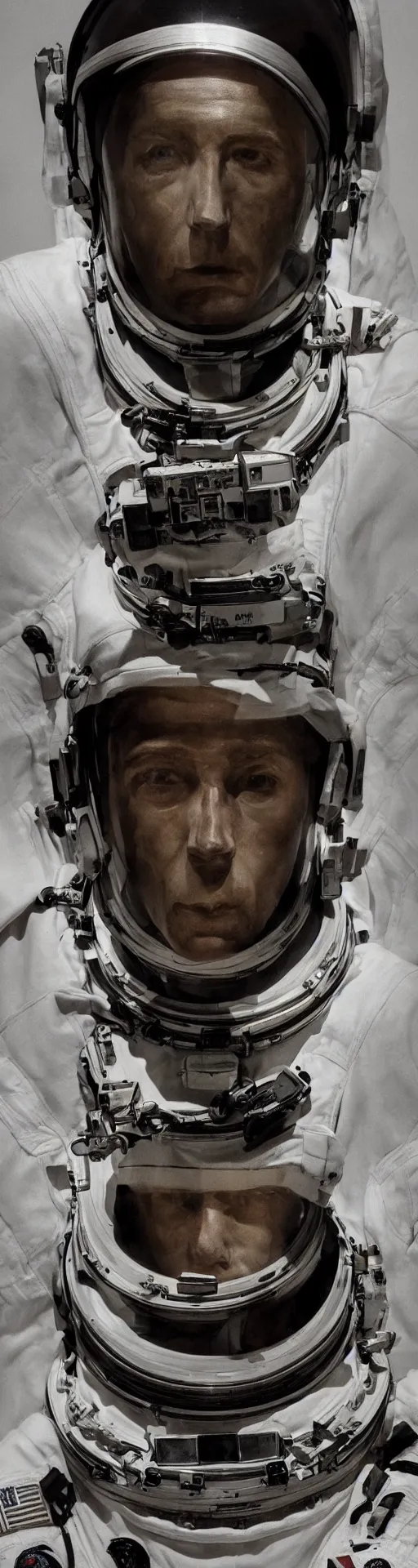 Image similar to a detailed bust of an astronaut by caravaggio, dynamic lighting, cinematic, epic composition, masterpiece