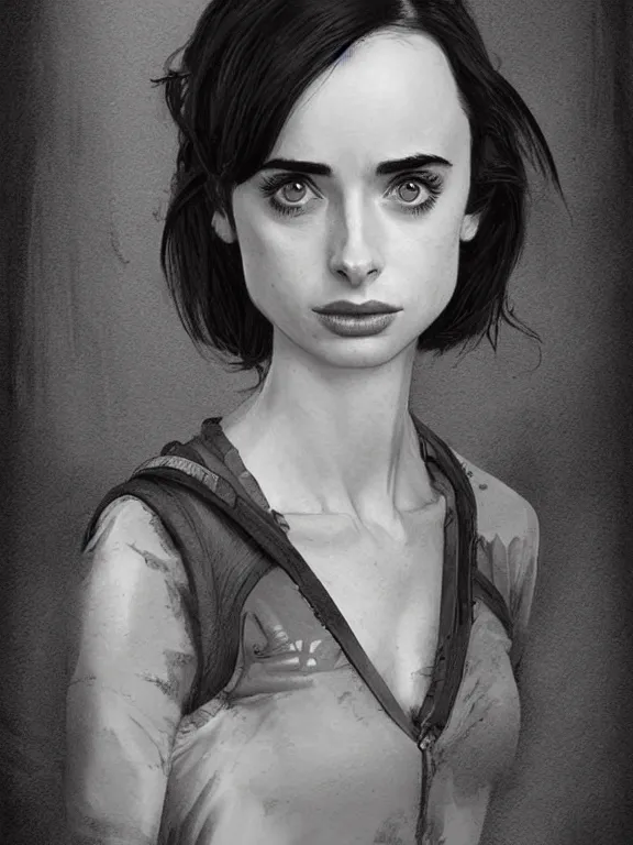 Prompt: portrait pencil sketch of a beautiful young krysten ritter as a fallout 4 character, art by ryo shiotani and greg rutkowski, intricate, rule of thirds, beautiful, cute, cinematic lighting, vintage art by serge ivanoff, drawing by adonna khare