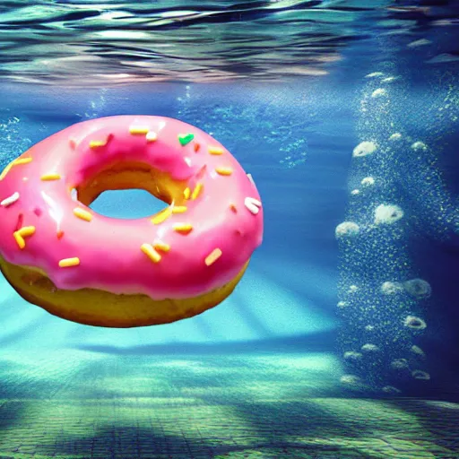 Image similar to donut under water sea , sunk deep water view , under water pictures