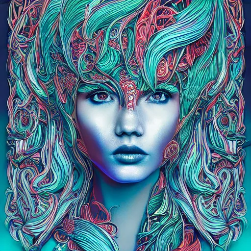 Image similar to the portrait of a beautiful and elegant young woman made up of peppers, an ultrafine detailed illustration by james jean, intricate linework, bright colors, final fantasy, behance contest winner, vanitas, angular, altermodern, unreal engine 5 highly rendered, global illumination, radiant light, detailed and intricate environment